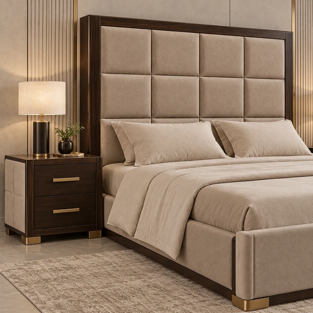 BB-103 Walnut Royale Upholstered Bedroom Set image 3
