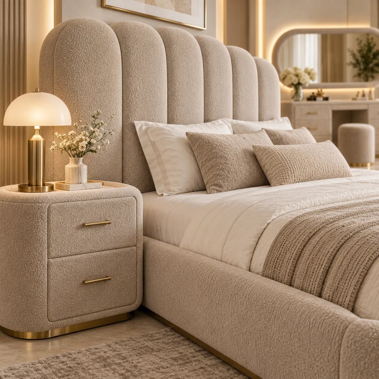 BB-104 Ivory Bloom Scallop Bedroom Set image 2