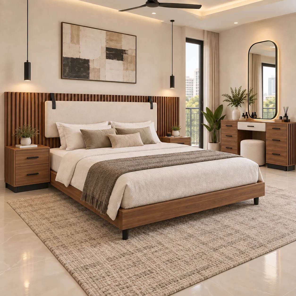 BB-105 Walnut Horizon Luxury Bedroom Set image 2