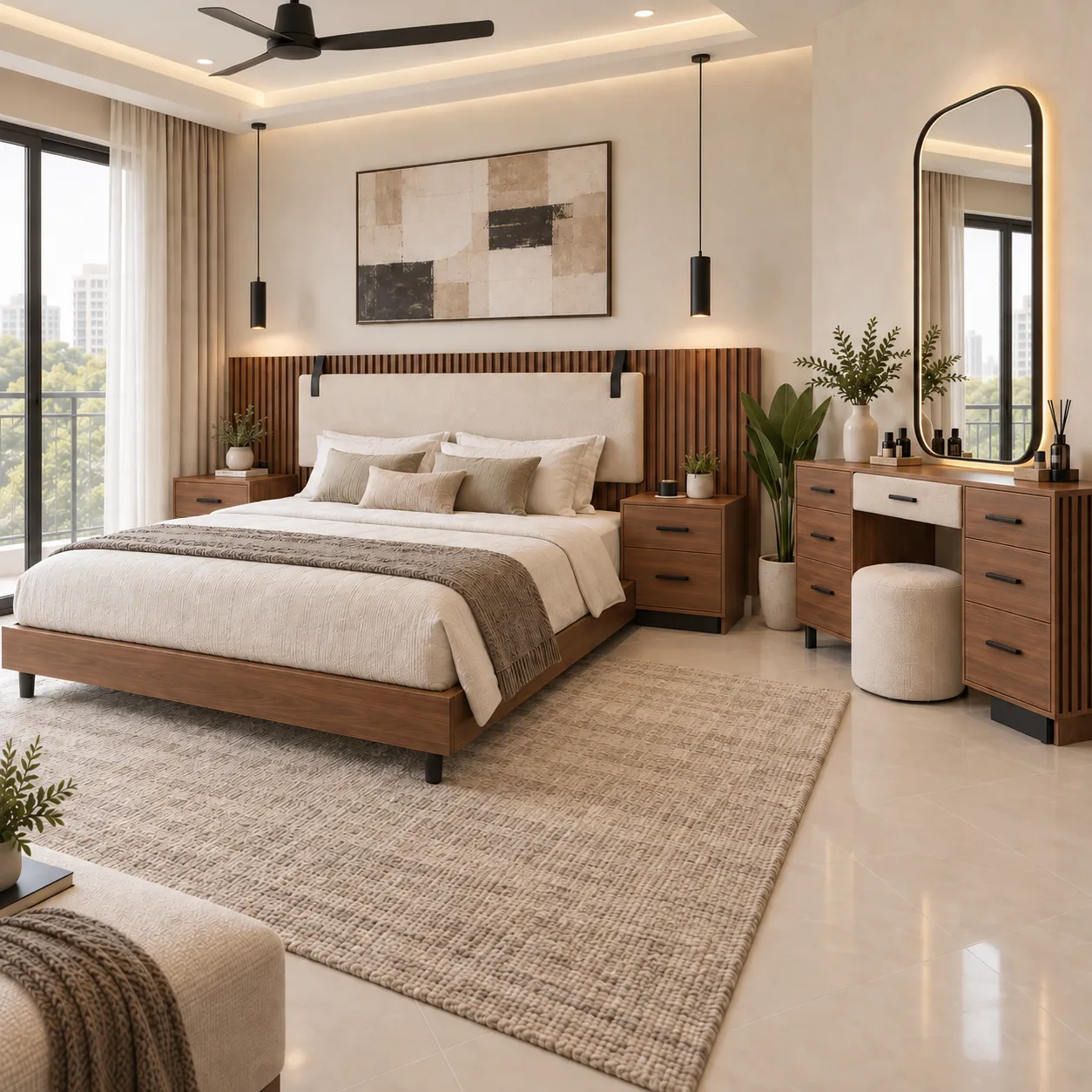 BB-105 Walnut Horizon Luxury Bedroom Set image 3