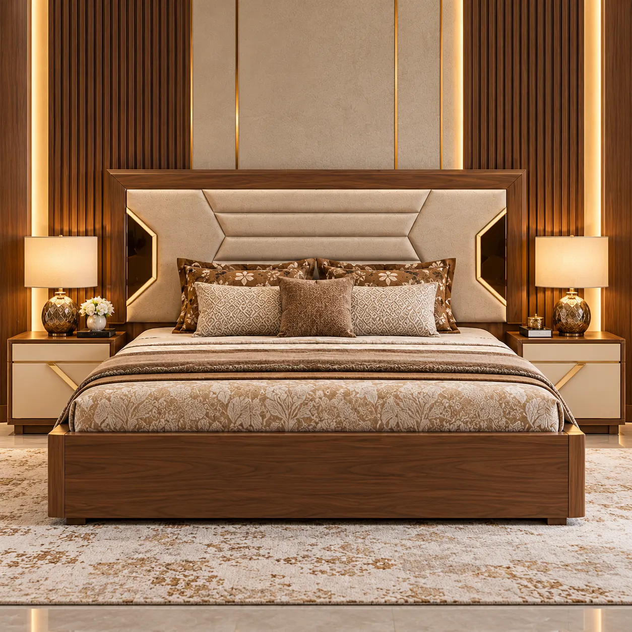 Verona Walnut Luxe Bed Set image 2