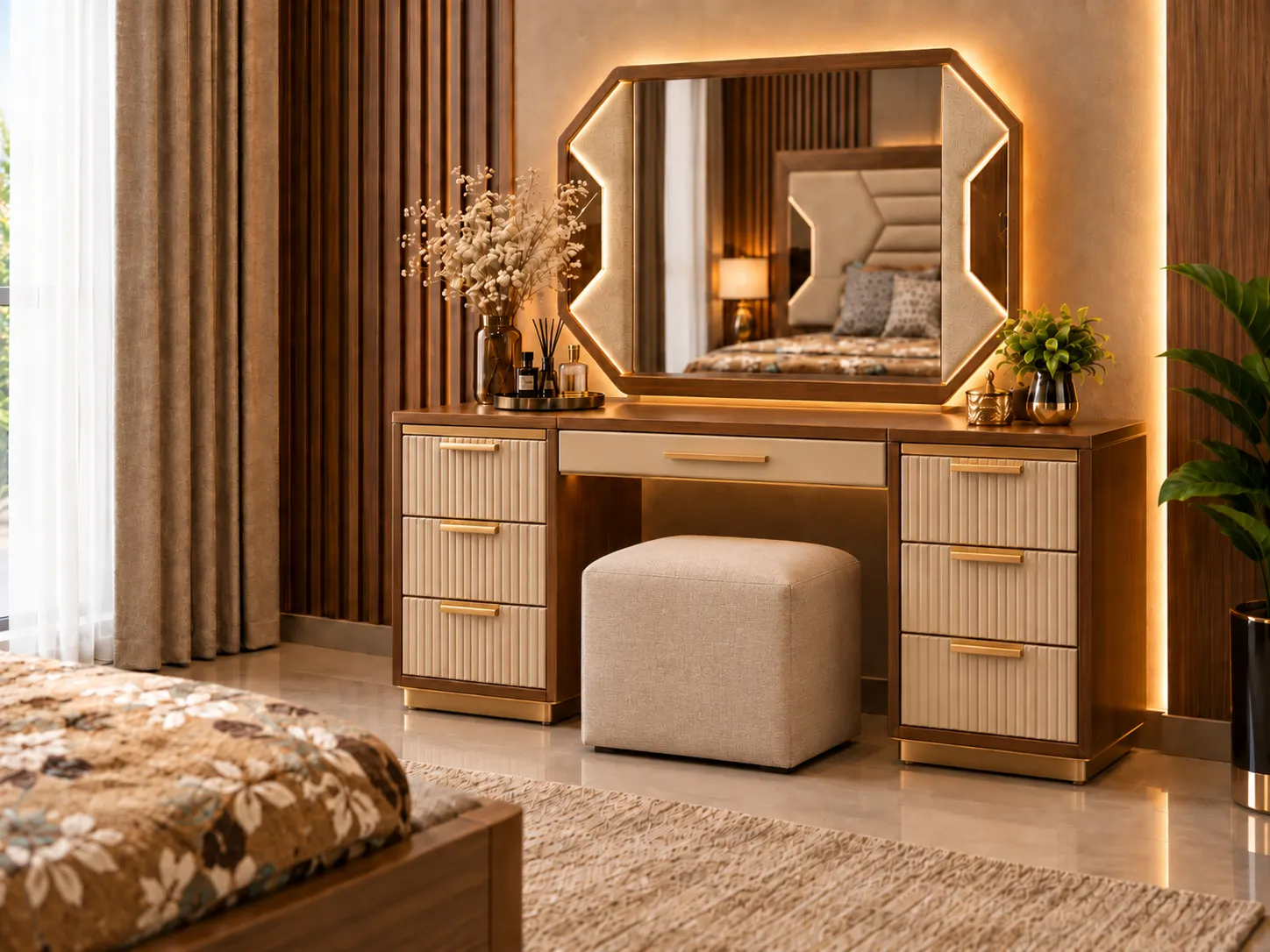 Verona Walnut Luxe Bed Set image 4