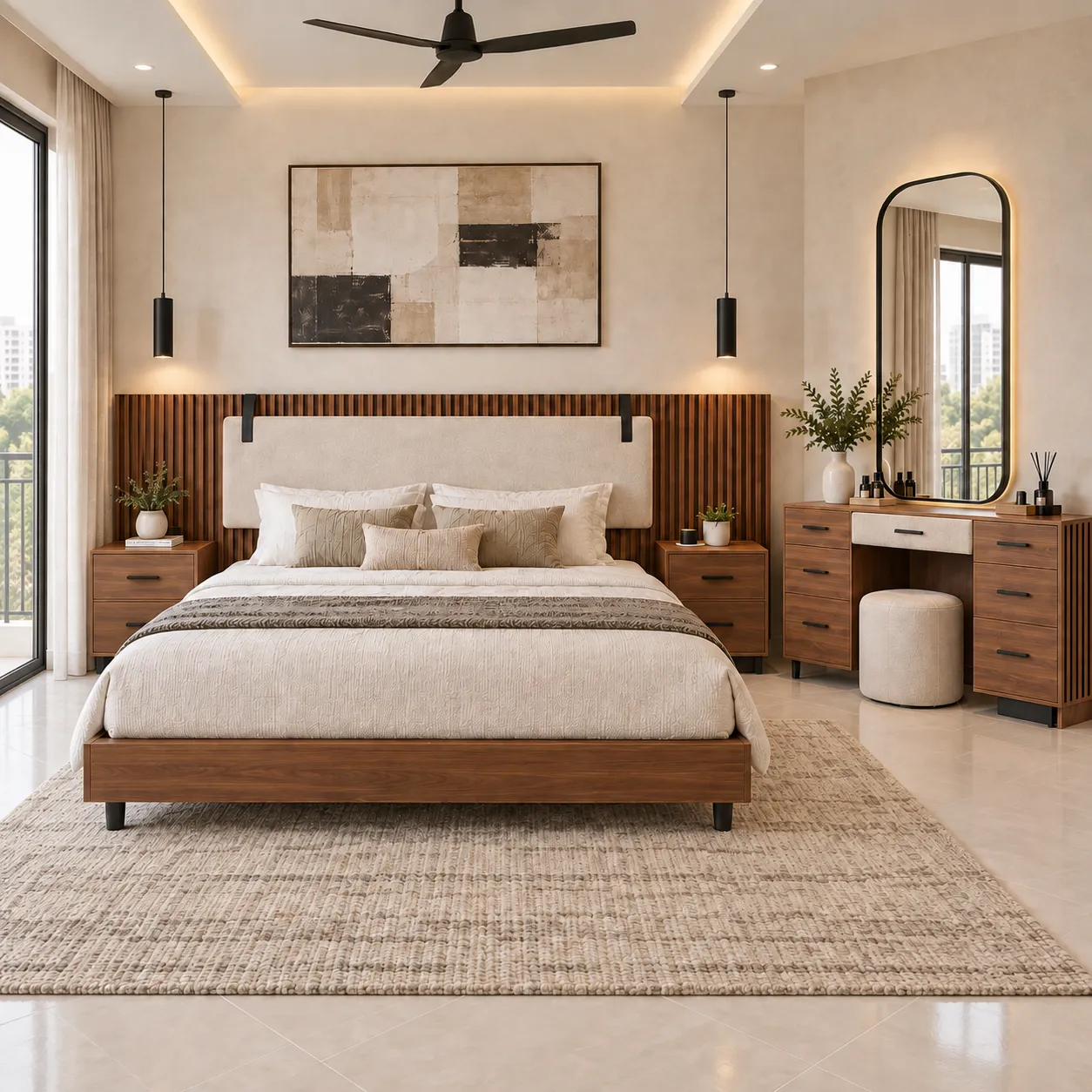 BB-105 Walnut Horizon Luxury Bedroom Set
