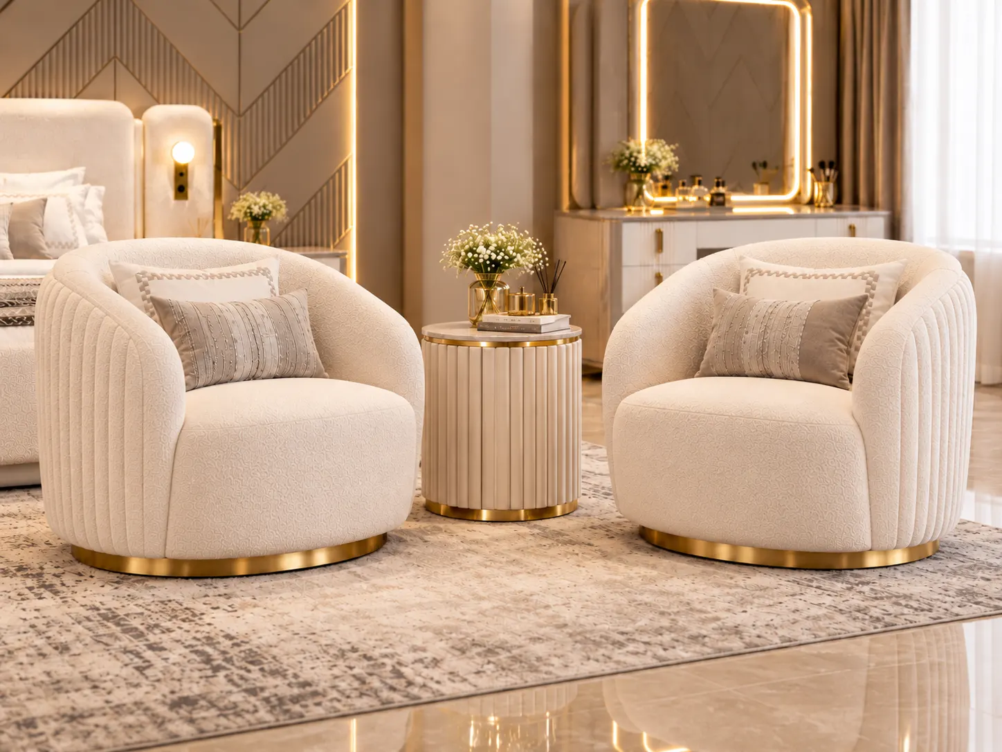 Ivory Crest Lounge Chair